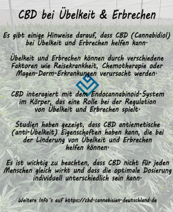 Kann CBD bei Übelkeit und Erbrechen helfen?